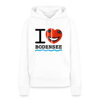 Lac de Constance Amour - Sweat à capuche Premium bio Femme - blanc - Devant - Julia (174cm)