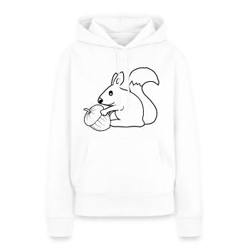 Fröhliches Eichhörnchen Eichel - Frauen Premium Bio Hoodie - Weiß - Vorne - Julia (174cm)