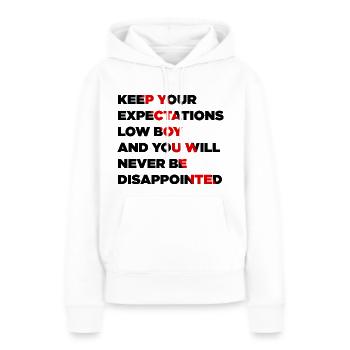 Gaming Experiences - Expectations Boy - Frauen Premium Bio Hoodie - Weiß - Vorne - Julia (174cm)
