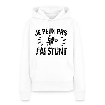 je peux pas j'ai stunt - Sweat à capuche Premium bio Femme - blanc - Devant - Julia (174cm)