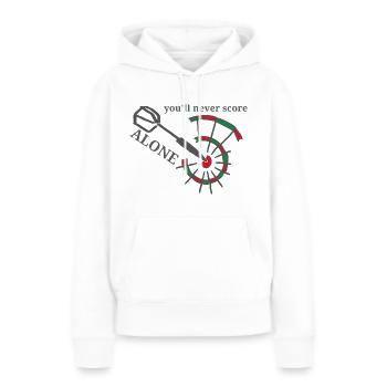 Darts You'll never score alone - Frauen Premium Bio Hoodie - Weiß - Vorne - Julia (174cm)