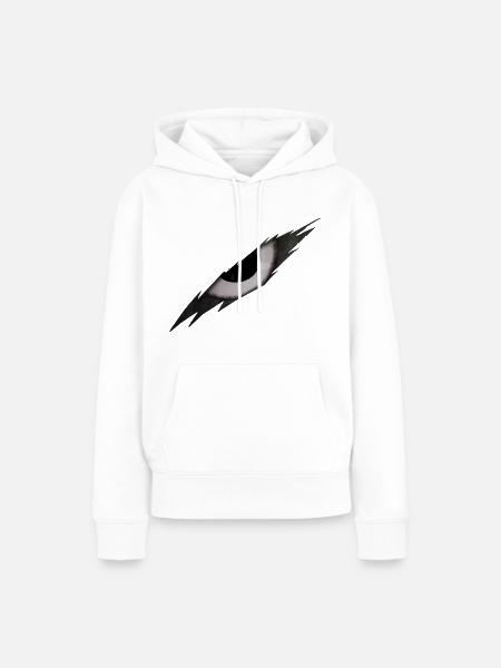 Dunkles Auge lugt durch - Frauen Premium Bio Hoodie - Weiß