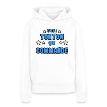 C'est tonton qui commande - Sweat à capuche Premium bio Femme - blanc - Devant - Julia (174cm)