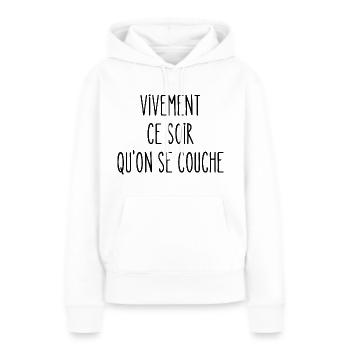 vivement ce soir - Sweat à capuche Premium bio Femme - blanc - Devant - Julia (174cm)