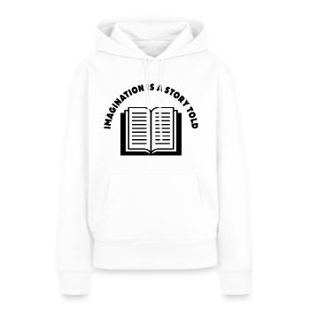 IMAGINATION - Sweat à capuche Premium bio Femme - blanc - Devant - Julia (174cm)