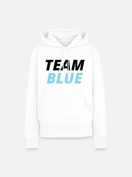 Team Blau - Team Blue - Frauen Premium Bio Hoodie - Weiß