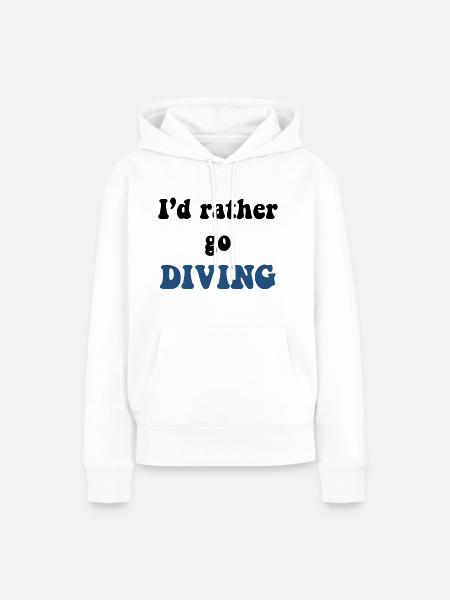 Tauchen - Frauen Premium Bio Hoodie - Weiß