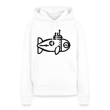 bateau Sous-marin - Sweat à capuche Premium bio Femme - blanc - Devant - Julia (174cm)