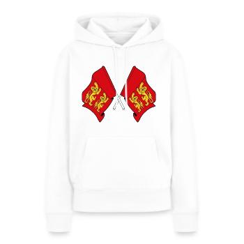 Zwei Flaggen Normandie oder Basse-Normandie - Frauen Premium Bio Hoodie - Weiß - Vorne - Julia (174cm)