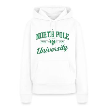 Université Northpole - Sweat à capuche Premium bio Femme - blanc - Devant - Julia (174cm)