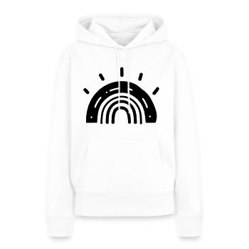 Arc en ciel - Sweat à capuche Premium bio Femme - blanc - Devant - Julia (174cm)