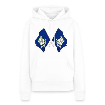 Zwei Flaggen durchquerten Connecticut - Frauen Premium Bio Hoodie - Weiß - Vorne - Julia (174cm)