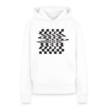 Échiquier défectueux - Sweat à capuche Premium bio Femme - blanc - Devant - Julia (174cm)