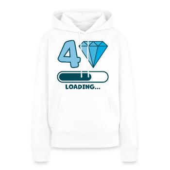 Barre de chargement du 40e anniversaire - Sweat à capuche Premium bio Femme - blanc - Devant - Julia (174cm)