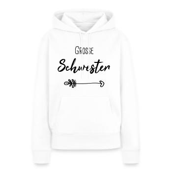 Große Schwester - Schwestern - Partnerlook - Frauen Premium Bio Hoodie - Weiß - Vorne - Julia (174cm)