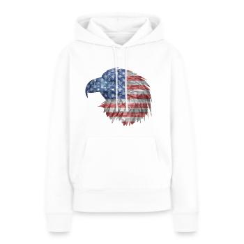 American Eagle - Frauen Premium Bio Hoodie - Weiß - Vorne - Julia (174cm)