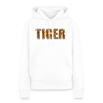 Conception de tigre - Sweat à capuche Premium bio Femme - blanc - Devant - Julia (174cm)