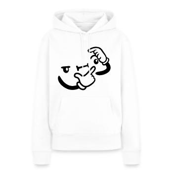 Conception de réflexion visage - Sweat à capuche Premium bio Femme - blanc - Devant - Julia (174cm)