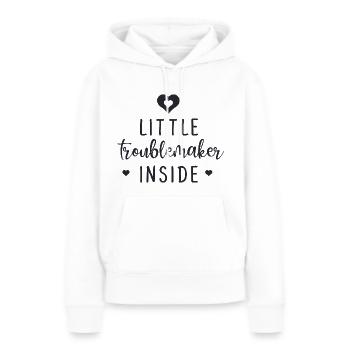 Petit fauteur de troubles à l’intérieur - Sweat à capuche Premium bio Femme - blanc - Devant - Julia (174cm)