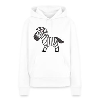 zebra - Sweat à capuche Premium bio Femme - blanc - Devant - Julia (174cm)