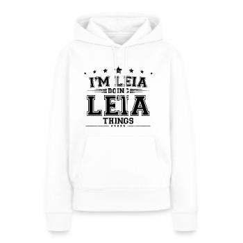 Je suis Leia en train de faire des choses à Leia - Sweat à capuche Premium bio Femme - blanc - Devant - Julia (174cm)