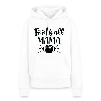 Maman du football - Sweat à capuche Premium bio Femme - blanc - Devant - Julia (174cm)
