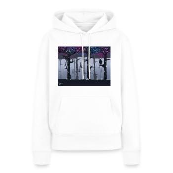 DeerBurn - Sweat à capuche Premium bio Femme - blanc - Devant - Julia (174cm)