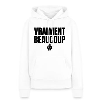 vraiment beaucoup - Sweat à capuche Premium bio Femme - blanc - Devant - Julia (174cm)