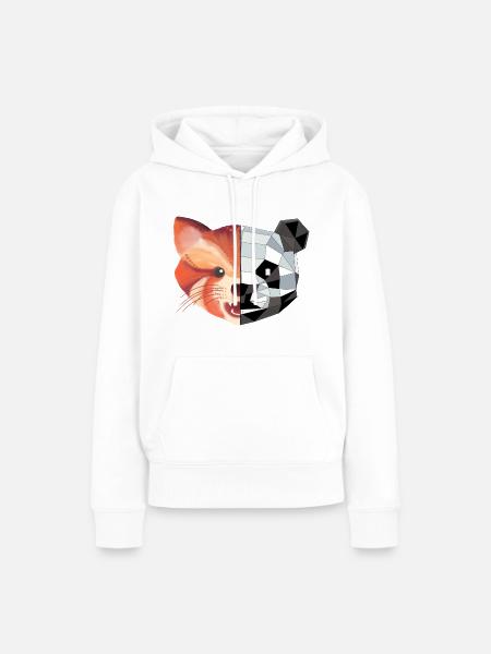 Panda 2 in 1 - Frauen Premium Bio Hoodie - Weiß