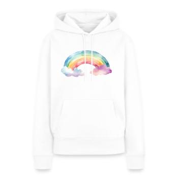 Aquarell Regenbogen - Frauen Premium Bio Hoodie - Weiß - Vorne - Julia (174cm)