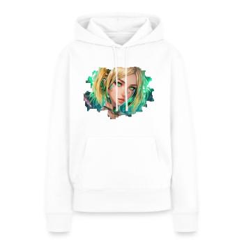 Nova Cipher - Sweat à capuche Premium bio Femme - blanc - Devant - Julia (174cm)