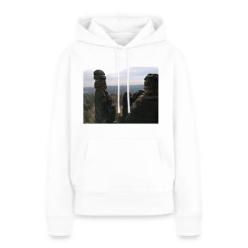Suisse saxonne, Nature - Sweat à capuche Premium bio Femme - blanc - Devant - Julia (174cm)