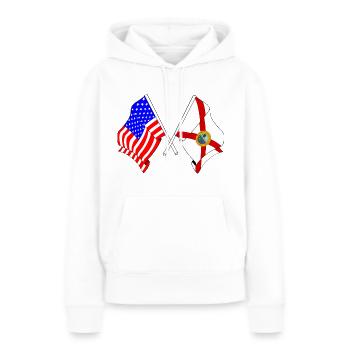 Drapeau des États-Unis et de l’État de Floride - Sweat à capuche Premium bio Femme - blanc - Devant - Julia (174cm)
