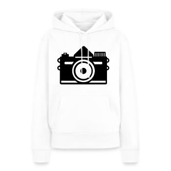 Appareil photo - Sweat à capuche Premium bio Femme - blanc - Devant - Julia (174cm)