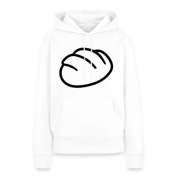 baguette - Sweat à capuche Premium bio Femme - blanc - Devant - Julia (174cm)