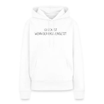 la chance est quand la basse commence - Sweat à capuche Premium bio Femme - blanc - Devant - Julia (174cm)