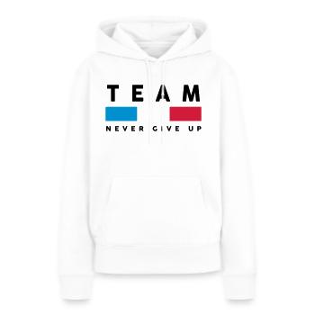 Team - équipe - france - francais - francaise - Sweat à capuche Premium bio Femme - blanc - Devant - Julia (174cm)