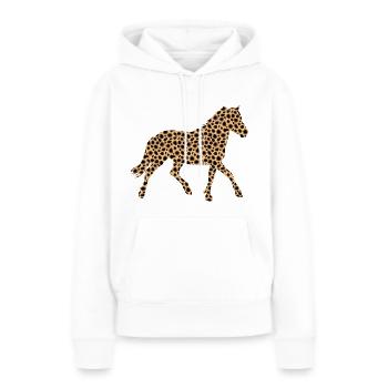 Wildpferd mit Leoprint - Frauen Premium Bio Hoodie - Weiß - Vorne - Julia (174cm)