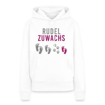 Schwangerschaft Babybauch Rudelzuwachs Mädchen - Frauen Premium Bio Hoodie - Weiß - Vorne - Julia (174cm)