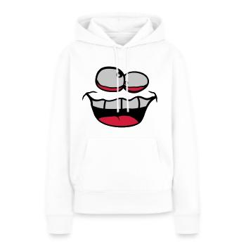 Schielen Verrücktes Gesicht - Frauen Premium Bio Hoodie - Weiß - Vorne - Julia (174cm)