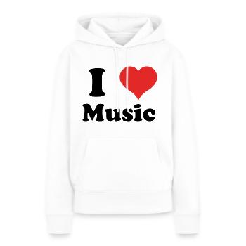 i love Music - Frauen Premium Bio Hoodie - Weiß - Vorne - Julia (174cm)