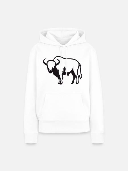 Büffel - Frauen Premium Bio Hoodie - Weiß