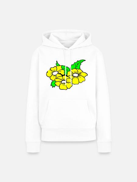 Fleur - Sweat à capuche Premium bio Femme - blanc