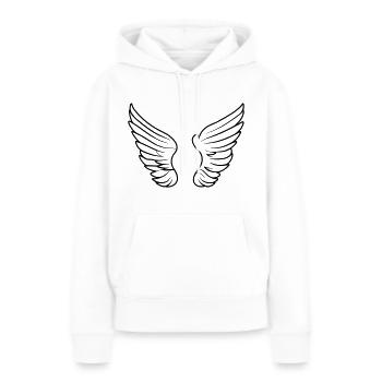 Ailes d'ange - Sweat à capuche Premium bio Femme - blanc - Devant - Julia (174cm)