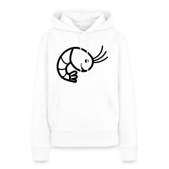Crevette - Sweat à capuche Premium bio Femme - blanc - Devant - Julia (174cm)