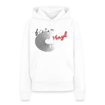 Vinyle - Sweat à capuche Premium bio Femme - blanc - Devant - Julia (174cm)