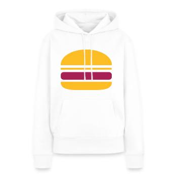 Un hamburger - Sweat à capuche Premium bio Femme - blanc - Devant - Julia (174cm)