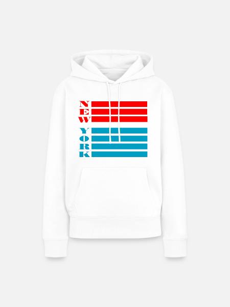 New York - Frauen Premium Bio Hoodie - Weiß
