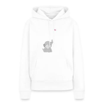 Eddi Elefant - présent - idée présente - Sweat à capuche Premium bio Femme - blanc - Devant - Julia (174cm)