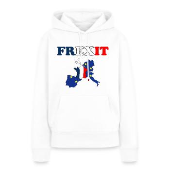 FREXIT europe france separation politique - Sweat à capuche Premium bio Femme - blanc - Devant - Julia (174cm)
